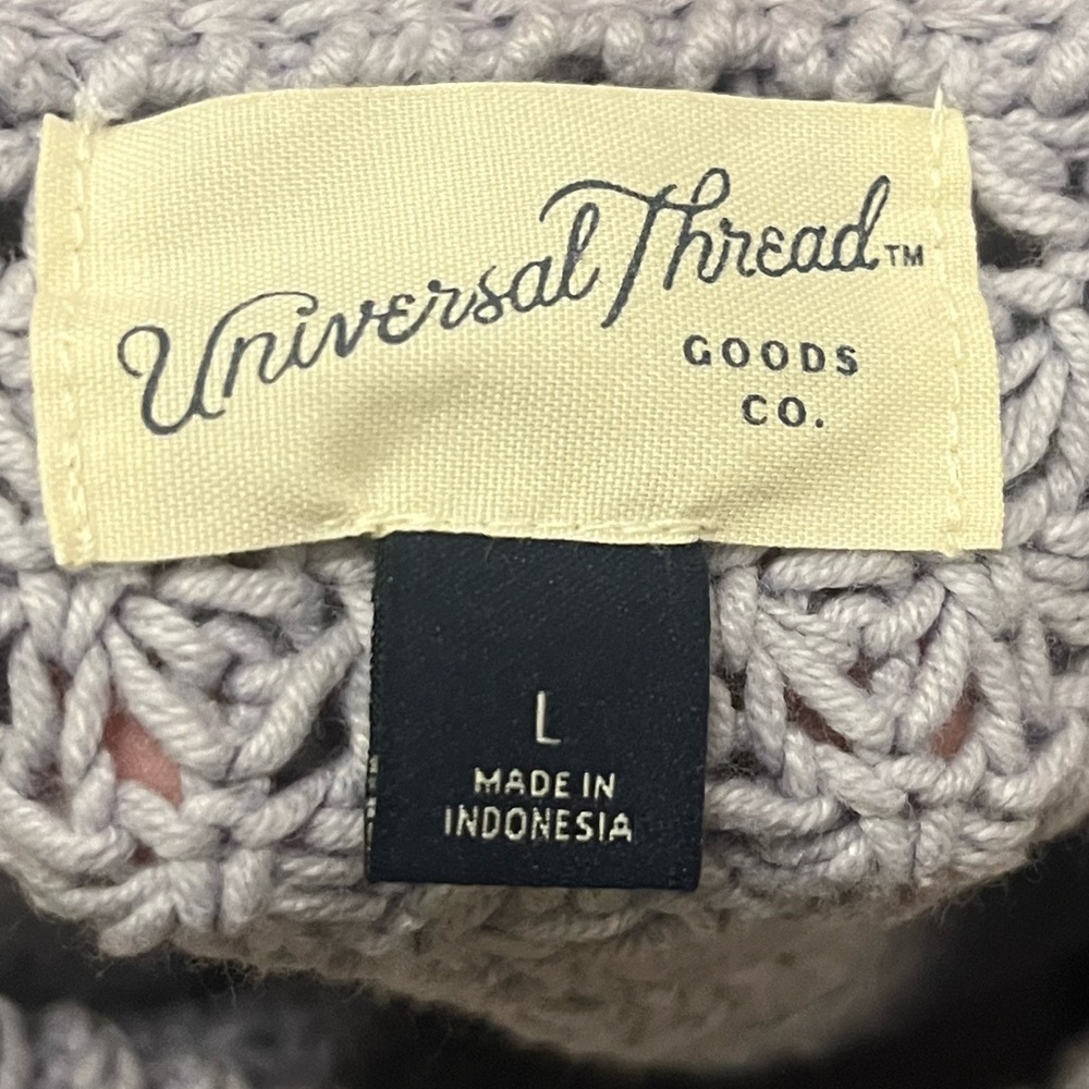 Universal Thread Gray Crew Neck Sweater Textured … - image 2
